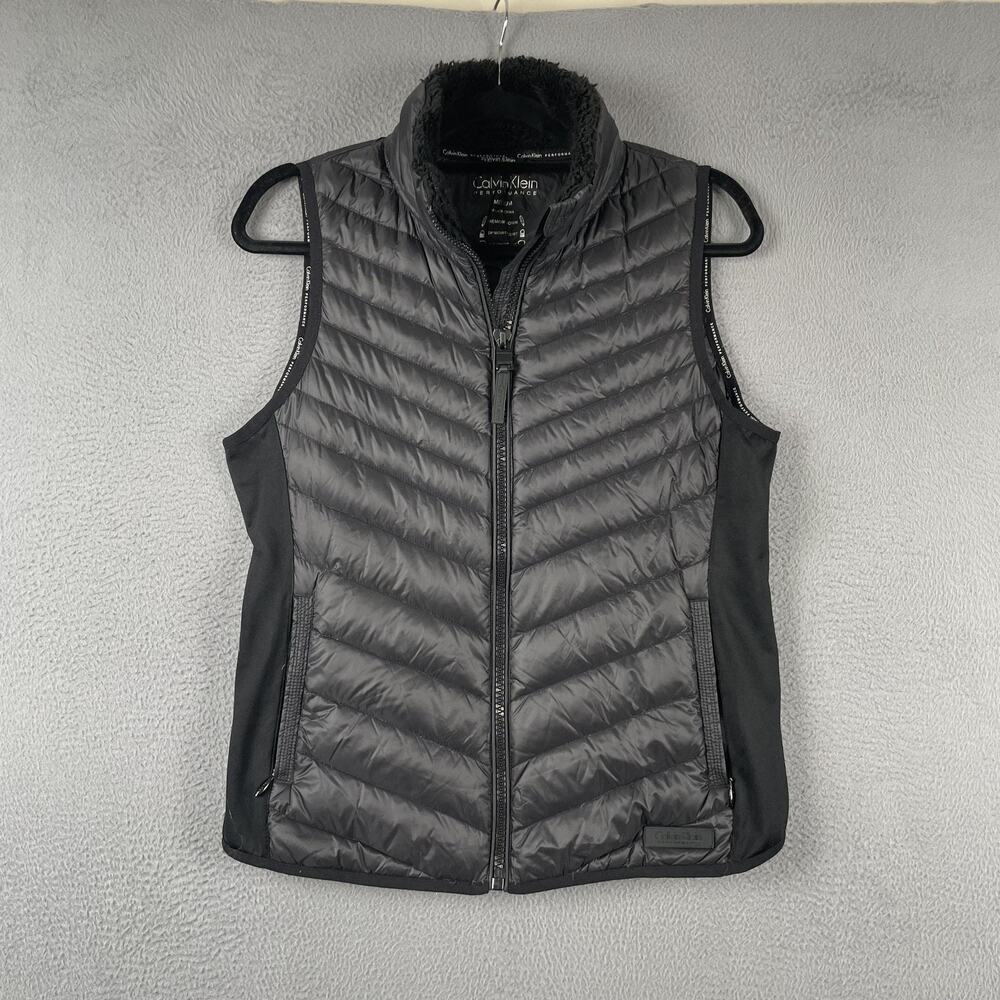 Calvin Klein Performance Vest Womens M Black Quilted Down Puffer Insulated